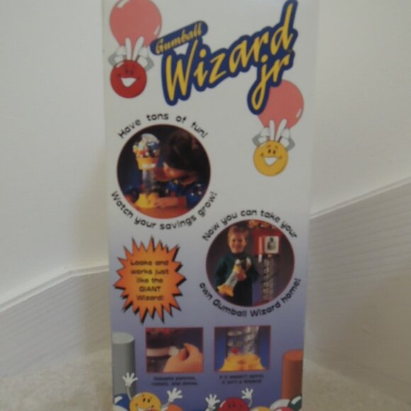 Gumball Wizard Jr No. 1010 - RED Tabletop Mini Wizard Spiral Gum Ball Bank NIB - Picture 5 of 12